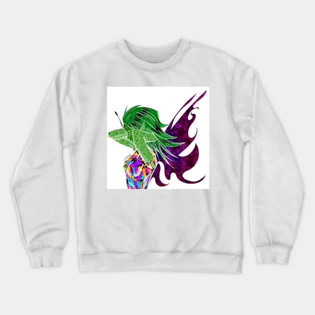 green magical fairy in ecopop pixie garden Crewneck Sweatshirt by jorge_lebeau